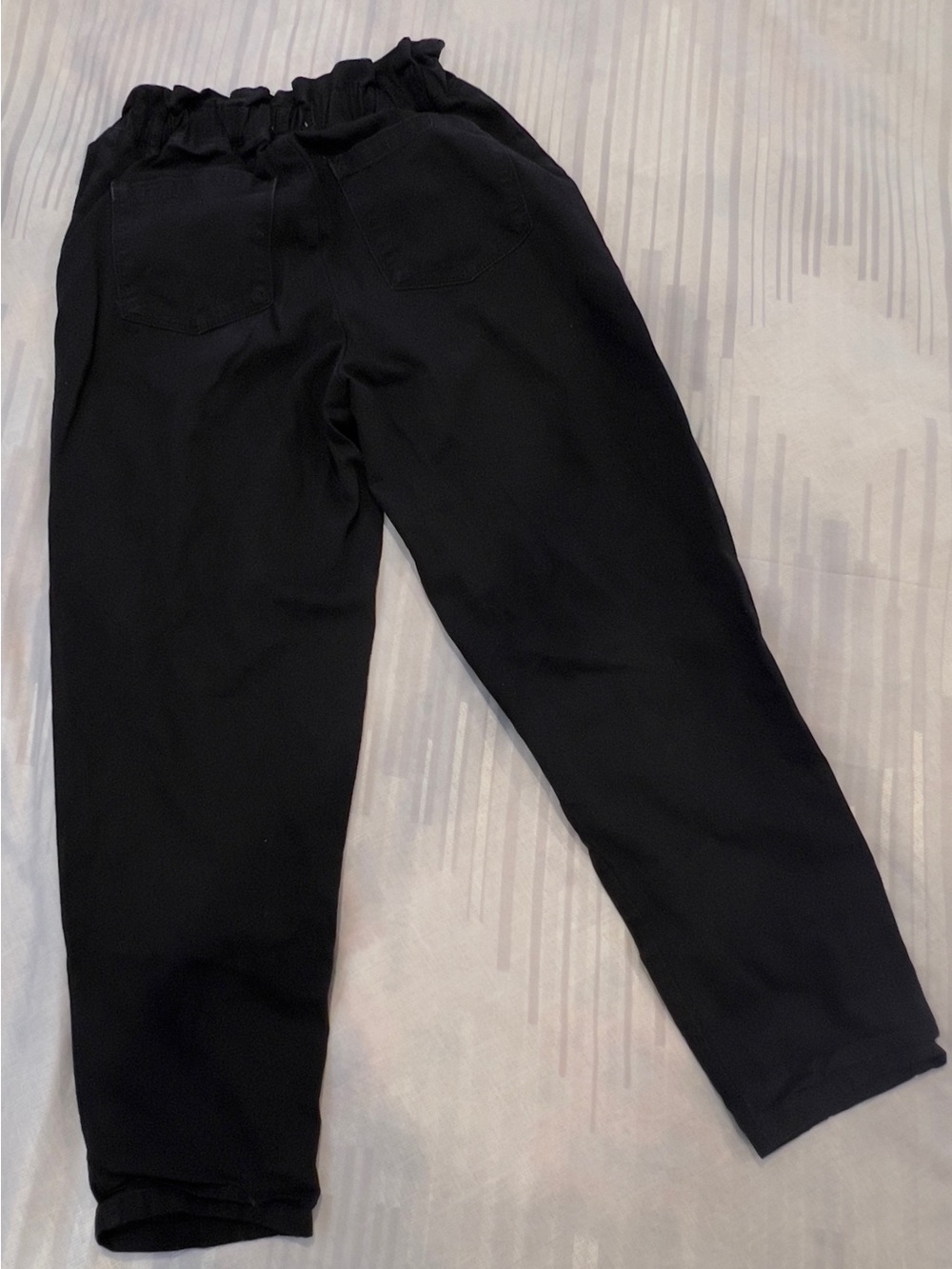 Women's Black Flare-Wide Leg Jeans with Elastic Waist
